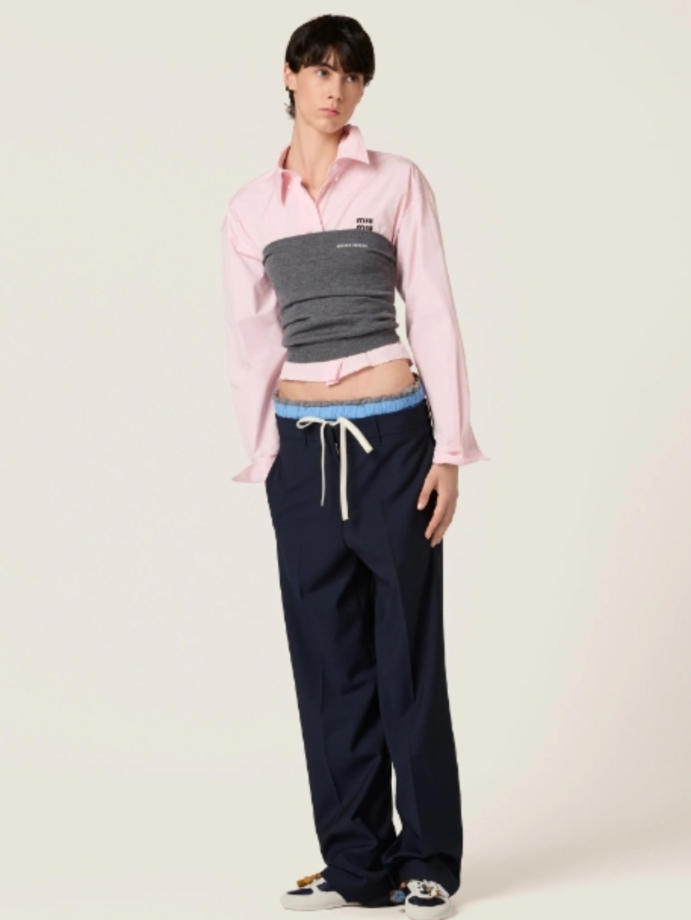 Miu Miu Pink Poplin Button Down Cropped Shirt Size 40 - Picture 4 of 14
